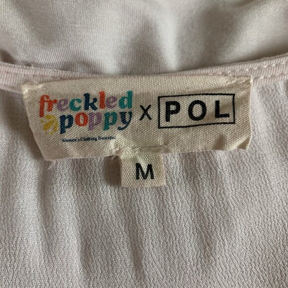 Freckled Poppy POL Pink Lace Crochet Boho Cardigan Sweater Medium - Picture 4 of 5